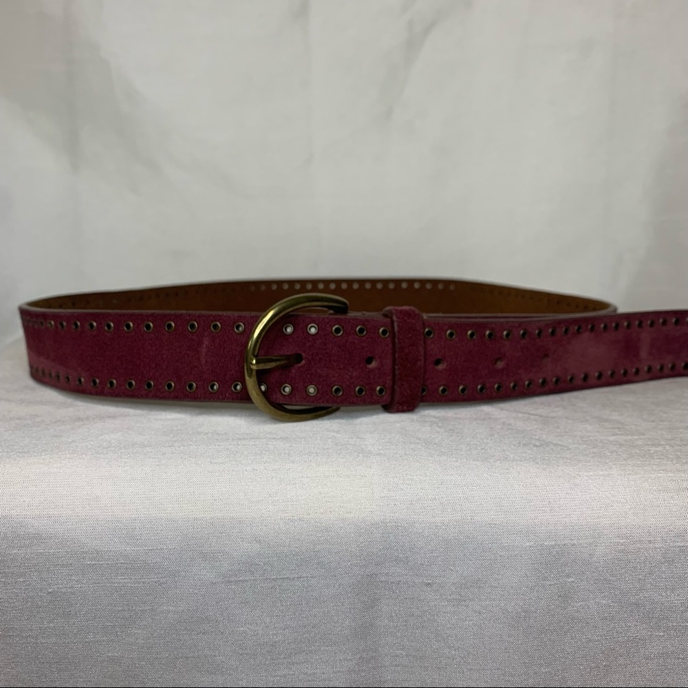 Maroon Lucky Brand Suede Belt, Size: Small